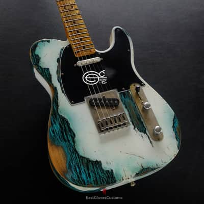 Fender Telecaster 50th Anniversary Olympic White over Blue Zebra Heavy Aged Relic (RARE) image 1