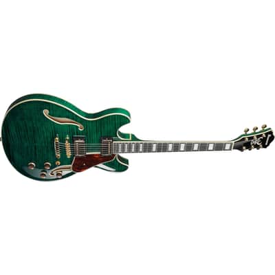 Ibanez AS93FM Artcore Expressionist Semi-Hollow Guitar - Transparent Moss Green image 4