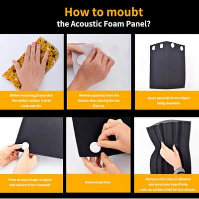 Low-Frequency Soundproofing 12 ''X 7 "X 7" Low-Frequency Trap Bass Trap Wall Corner Sound-Absorbing Sponge Sound-Absorbing Cotton (4Pack, Black) image 6