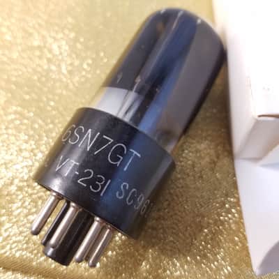 Ken-Rad VT-231 tNOS AT1000 TESTED Vacuum Tube greyglass black glass WWII military JAN-CKR-6SN7-GT dual triode 1941-1946 image 1
