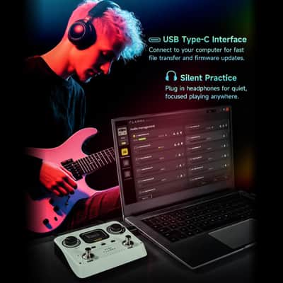 FLAMMA FF20 Looper Pedal Drum Machine, Drum Looper Guitar Pedal with Screen, 300 Min Recording, 220 Drum Grooves, 100 Loop Slots, Time Stretch, Auto Record, USB & Headphone Out, for Guitar and Bass Green image 6
