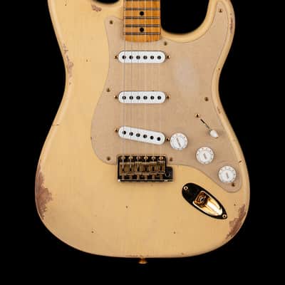 Fender Custom Shop LTD '55 Bone Tone Strat Relic - Aged Honey Blonde with Gold Hardware #81679 image 1