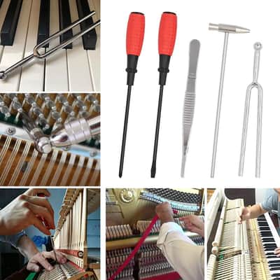 Piano Tuning Kit, Professional 16 pcs Piano Tuner Tools Including Tune Hammer Lever Felt, Mutes, Fork,Tuning Wrench,Temperament Strip,Piano Repairing Accessories image 5