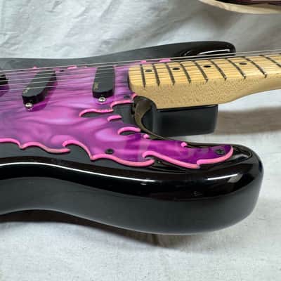 Squier by Fender MIJ Made In Japan Stratocaster Guitar with Floyd Rose + EMGs Upgrades + Case 1985 - 1986 - Black / Maple neck image 15