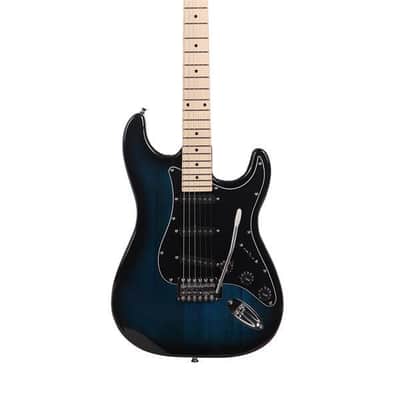 Glarry GST Stylish Electric Guitar Kit with Black Pickguard - Dark Blue image 5