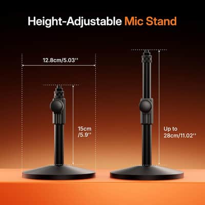 Hybrid Wireless Podcast Microphone for PC, Dynamic XLR USB Mic with Desktop Stand, Software, Noise Cancellation, for Vocal Recording, Streaming, Content Creation, Home Studio, Voiceover image 2
