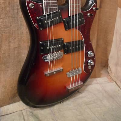 Mosrite Doubleneck 4/6 Bass Guitar 1973 Sunburst image 5