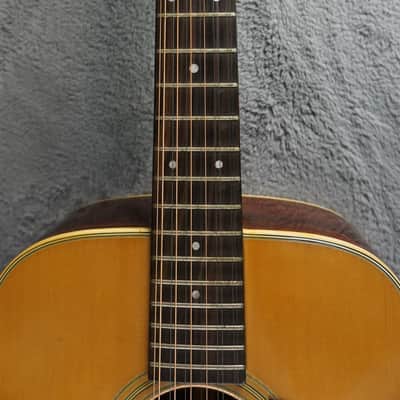 Vintage Jumbo 12-String Acoustic Guitar Japan Made w/ Hard Case image 11