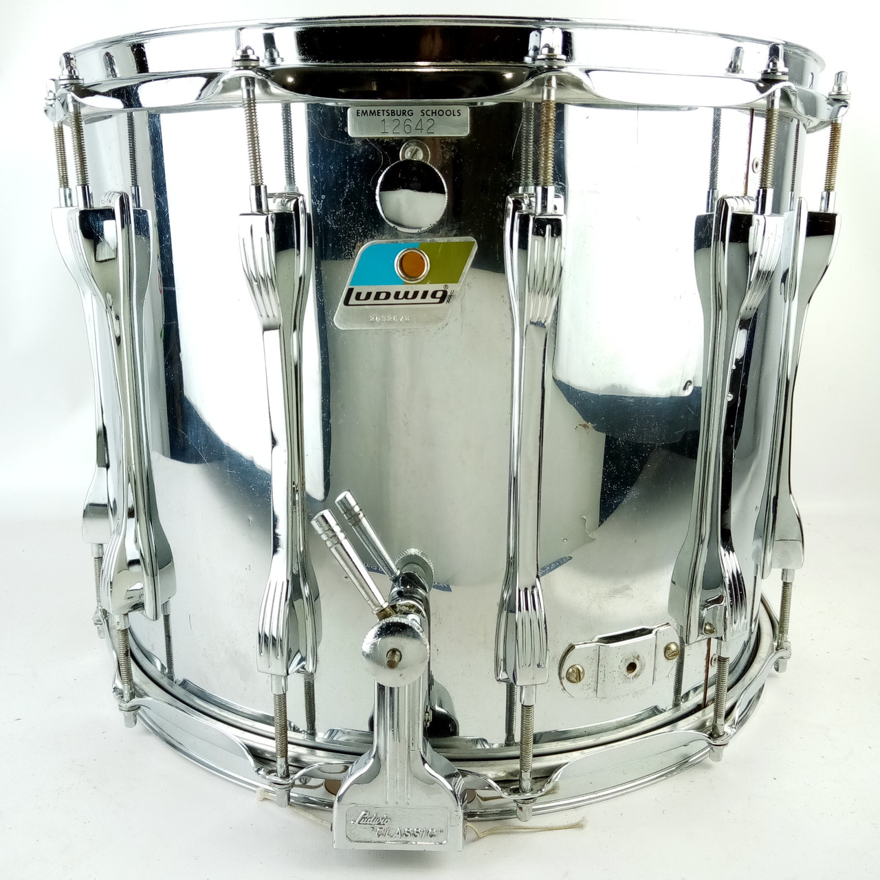 Ludwig 12x15"Challenger ST Chrome-Wood Parade Marching Snare Drum Vintage70s COW — main photograph