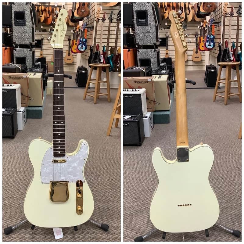 1996 Fender (Japan) 50th Anniversary Telecaster White Pearloid/Gold w/ Gig Bag image 1