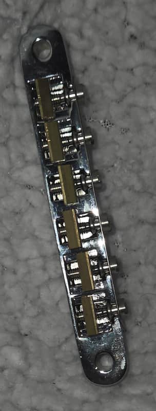 Allparts Tune-O-Matic Bridge brass saddles image 1