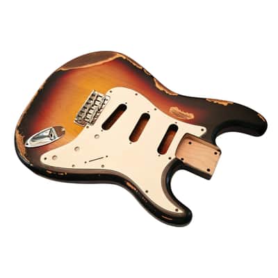 Relic NITRO three tone sunburst Gloss Alder Strat guitar body - 1.7kg image 3