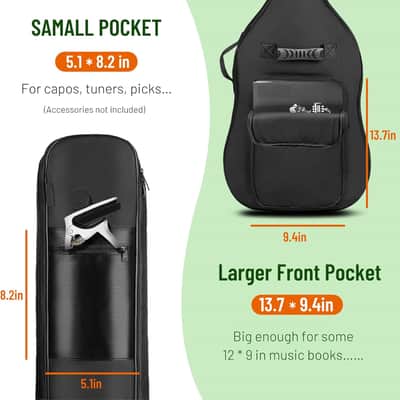 Bass Guitar Bag Gig Bag 0.3in Padding Black Padded Backpack Soft Electric Bass Case Green image 3
