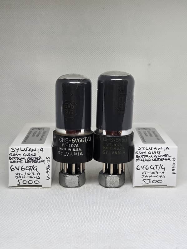 Sylvania JAN 6V6GT/G VT-107-A Well Matched (5.6%) Pair NOS 6V6 VT107 image 1