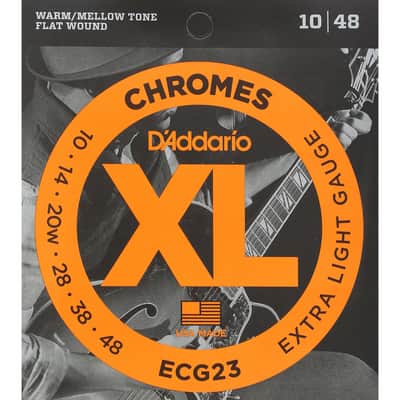 D'Addario ECG23 Chromes Flat Wound Electric Guitar Strings (10-48) image 1