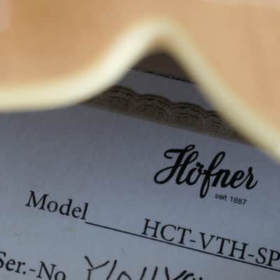 Hofner HCT-VTH-SP-SB Verythin CT SPECIAL Semi hollow Flame Maple Top New like 335 has 2 Humbuckers one a P90 image 17
