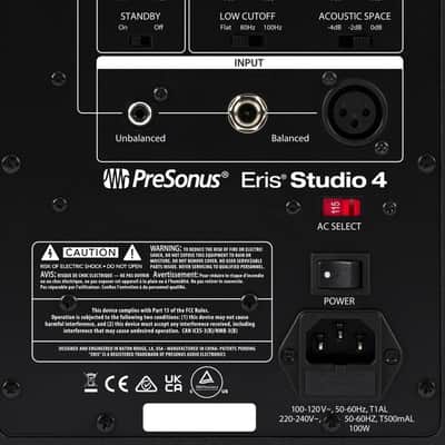 PreSonus Eris Studio 4 4.5-Inch (Single) Woven Composite Compact Active Studio Monitor with EBM Waveguide and Tuning Controls for Accurate Mixing Contour image 6