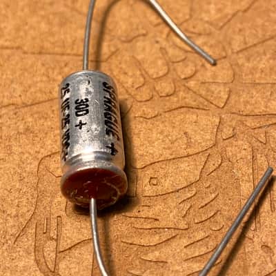 Sprague  Sprague NOS like fender amps  25uf 25c Capacitor electrolytic axial  Metal image 2