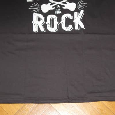 new in package A+ Guitar Center EAT BREATHE, ROCK Men's Size Large (L), Black 100% Cotton Short Sleeve T-Shirt - Graphic is in White and it says / shows: GUITAR CENTER EST. 1964, EAT, BREATHE, ROCK + has dual guitars, stars, & lines (Style # GC005-11730) image 8