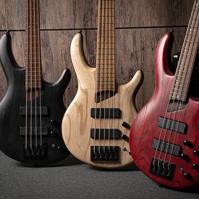 Cort B5ELEMENTOPTB Artisan Series Mahogany Body Ash Top 5pcs Walnut & Panga Panga 5-String Bass Guitar image 13