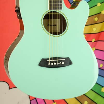 Ibanez Talman TCY10E Acoustic-Electric Guitar, Sea Foam Green (Factory 2nd) image 2