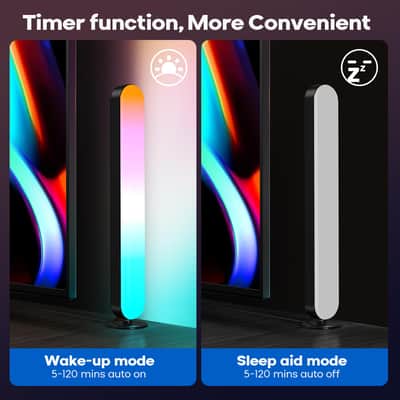 Led Light Bars For Room, Smart Rgb Lighting Bars 2 Pack, Work With Alexa And Google, Gaming Lights,Tv Ambient Backlights Sync With Music, Rgb Desk Lights For Tv,Pc,Room,Party Decoration image 3