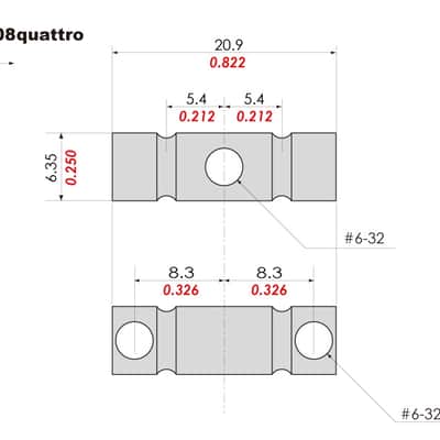 KTS PR-08Quattro - Titanium '68 Style Barrel Saddle Set for Vintage Telecaster Bridge image 2