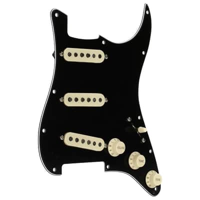 Fender Pre-Wired Strat® Pickguard, Tex-Mex SSS, Black - 0992343506 Bundle w/ 12-Pack Guitar Pick and Liquid Audio Polishing Cloth image 5