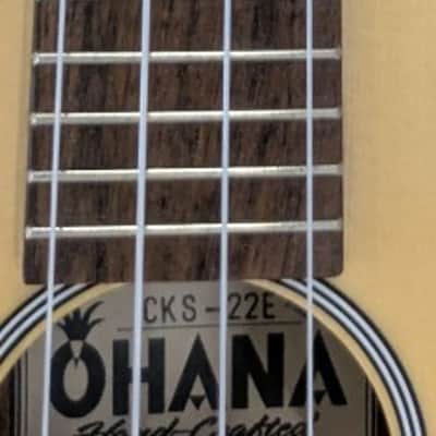 Ohana CKS-22E Solid Spruce Top Slim Body Elec/Acou Concert Ukulele w/Gig Bag -Blem image 3