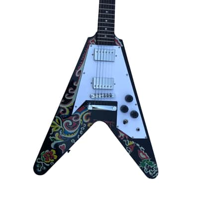 Custom Finish Top Flying V Style Guitar, Mahogany Body, Maple Neck, 22 Frets Fingerboard image 1