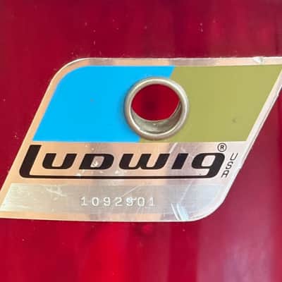 Vintage 70's Ludwig Vistalite 18" Floor Tom Red Acrylic for Drum Set Kit 1970's image 5