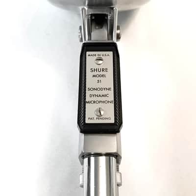 Beautiful Vintage 1960’s Art Deco Shure 51 “Sonodyne” Microphone w/ Stand & Cable-Nat King Cole Mic image 9