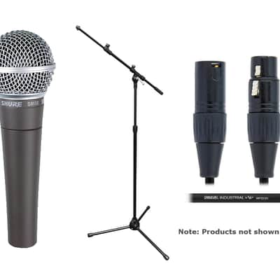 Shure SM58LC-SOLO-K SM58-LC SOLO Bundle with Mic + Tripod Mic Stand / Boom + Cable image 1
