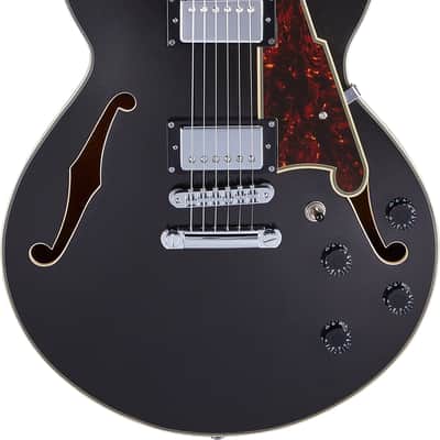 D'Angelico Premier SS Semi-Hollow Body Electric Guitar, Black Flake w/Gig Bag image 14