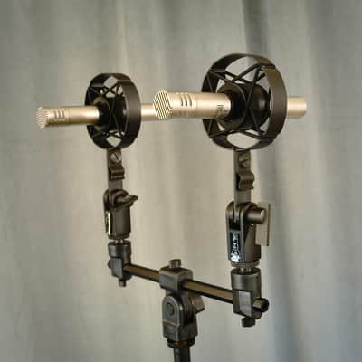 Vintage Pair AKG C-451e with new CK-1 capsule H-51 shock mount, H-15 swivel mount image 2