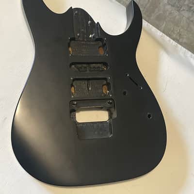 2009 Indonesian Ibanez RG5EX1 Flat Black Basswood Guitar Body Floyd Ready image 4