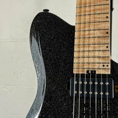 Balaguer USA Series Seraph Modern 7 Baritone 7-String Electric Guitar w/ Case (924) - Gloss Metallic Black image 5