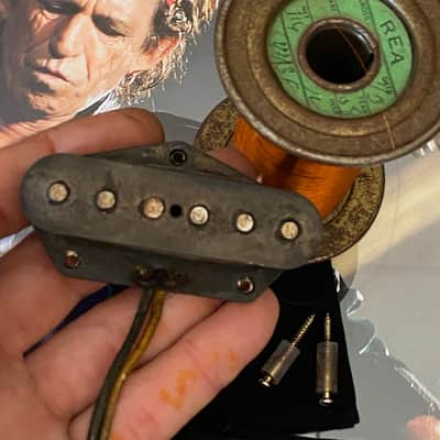General Vintage Tone Telecaster pickup set hand wound 1957 / 58 NOS Fw1177 formvar heavy REA Mangnetics Indiana , US one , March of 1958 Aged image 9