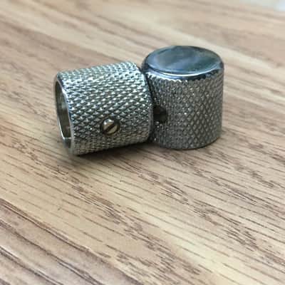 Two Vintage Reissue Fender Spec 60s Knobs Slotted Set Screw Tele Light Aged Relic Knurled image 5