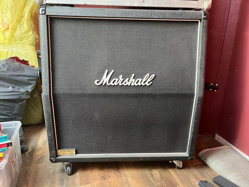 Marshall JCM800 Lead Series Model 1982A 4x12 Angled Guitar Speaker Cabinet w/ Original Celestion G12H-100 T3595 Speakers - Made in England image 1