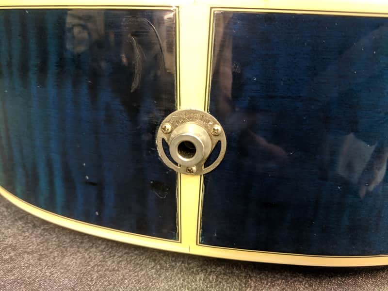 Takamine EF391 Acoustic Electric Guitar Blue Flame Maple Finish