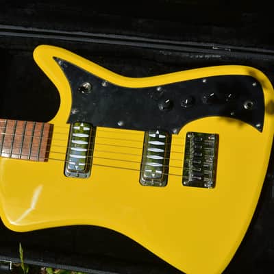2023 Airline Bighorn Guitar in a TV Yellow finish w/New Black Dunlop Straploks & comes in a New Black Gator Hardshell Case ~ As New ! image 16