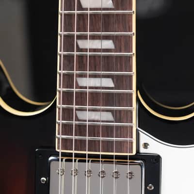 Epiphone Bonehead Signature Riviera Semi-Hollow Electric Guitar - Dark Tobacco Sunburst with Hardshell Case image 10