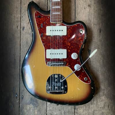 1969 Fender Jazzmaster in Sunburst finish and hard shell case image 1