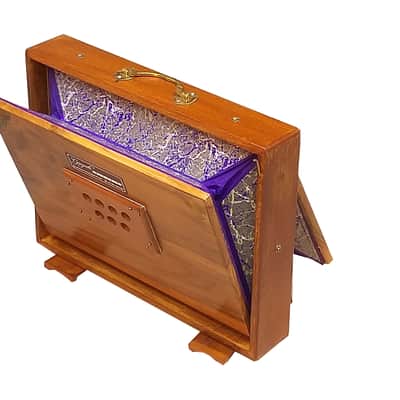 2 Octave Shruti Box Handmade Teak Wood Drone Instrument 440Hz With Gig Bag image 4