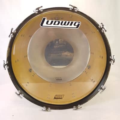 Ludwig 14x24"White Cortex 6Ply Maple Bass Drum Blue/Olive Badge Kick USA Classic image 6
