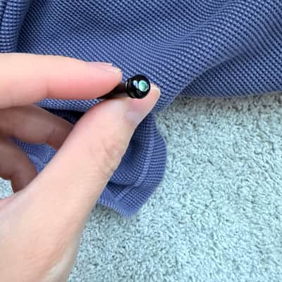 LUXE BY MARTIN Bridge Pins - Gloss Black with Pearl (Abalone Style Liquidmetal Zirconium) image 3