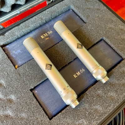 PAIR! -Neumann KM56 tube microphone c 1956 - Nickel original vintage image 2