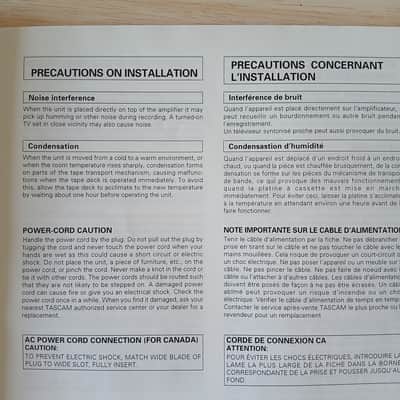 Owner's Manual for TASCAM DA-20 D.A.T TEAC professional division 1990s image 5
