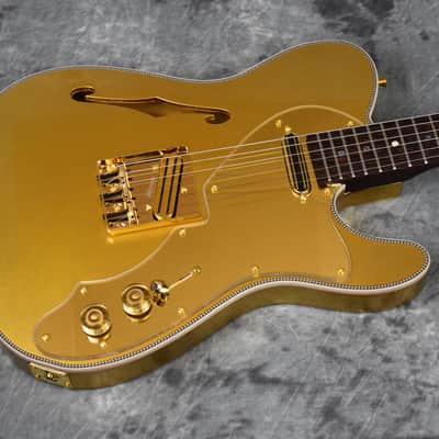Custom Pre-order! Thinline Telecaster HH 2024 Gold Lightweight DiMarzio Tone Zone Kluson Icon image 3
